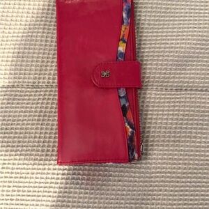Red Wallet with Multicolor Trim